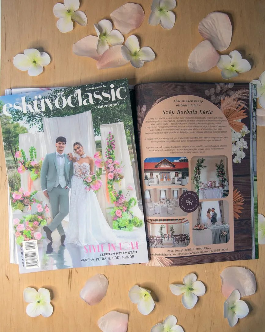 A magazin a Szép Borbála Kúria oldalánál kinyitva